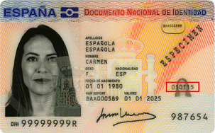 DNIe: Localizar fecha de expedici�n, �ltimo campo parte derecha en el anverso del DNI